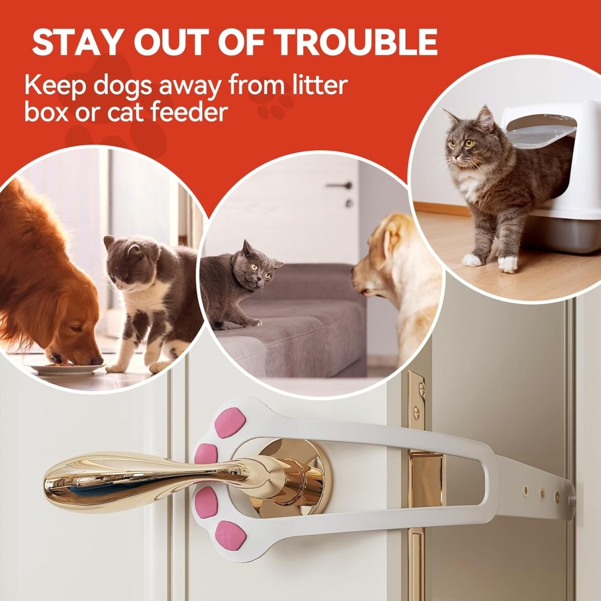 Adjustable No - Tool Cat Door Holder Lets Cats In and Keeps Dogs Out of Litter and Food Areas - YourCatNeeds