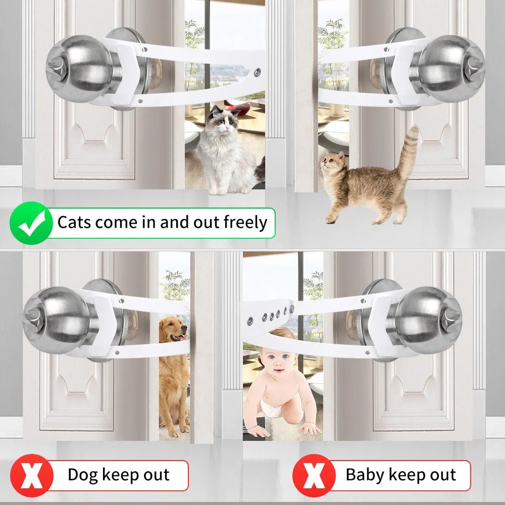 Adjustable No - Tool Cat Door Holder Lets Cats In and Keeps Dogs Out of Litter and Food Areas - YourCatNeeds