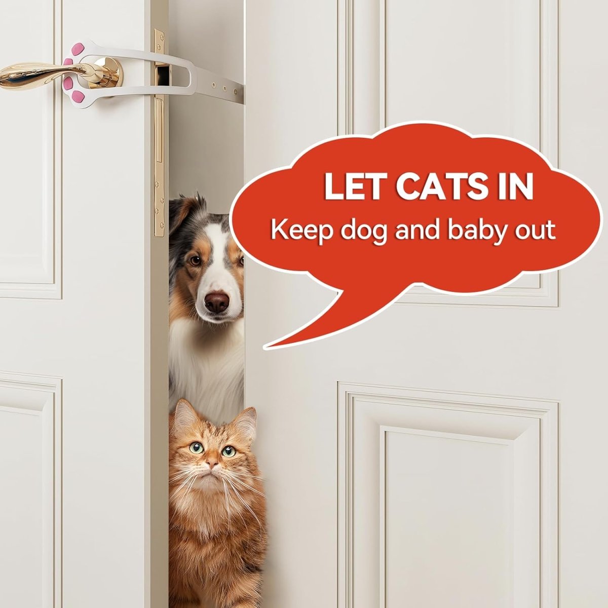 Adjustable No - Tool Cat Door Holder Lets Cats In and Keeps Dogs Out of Litter and Food Areas - YourCatNeeds