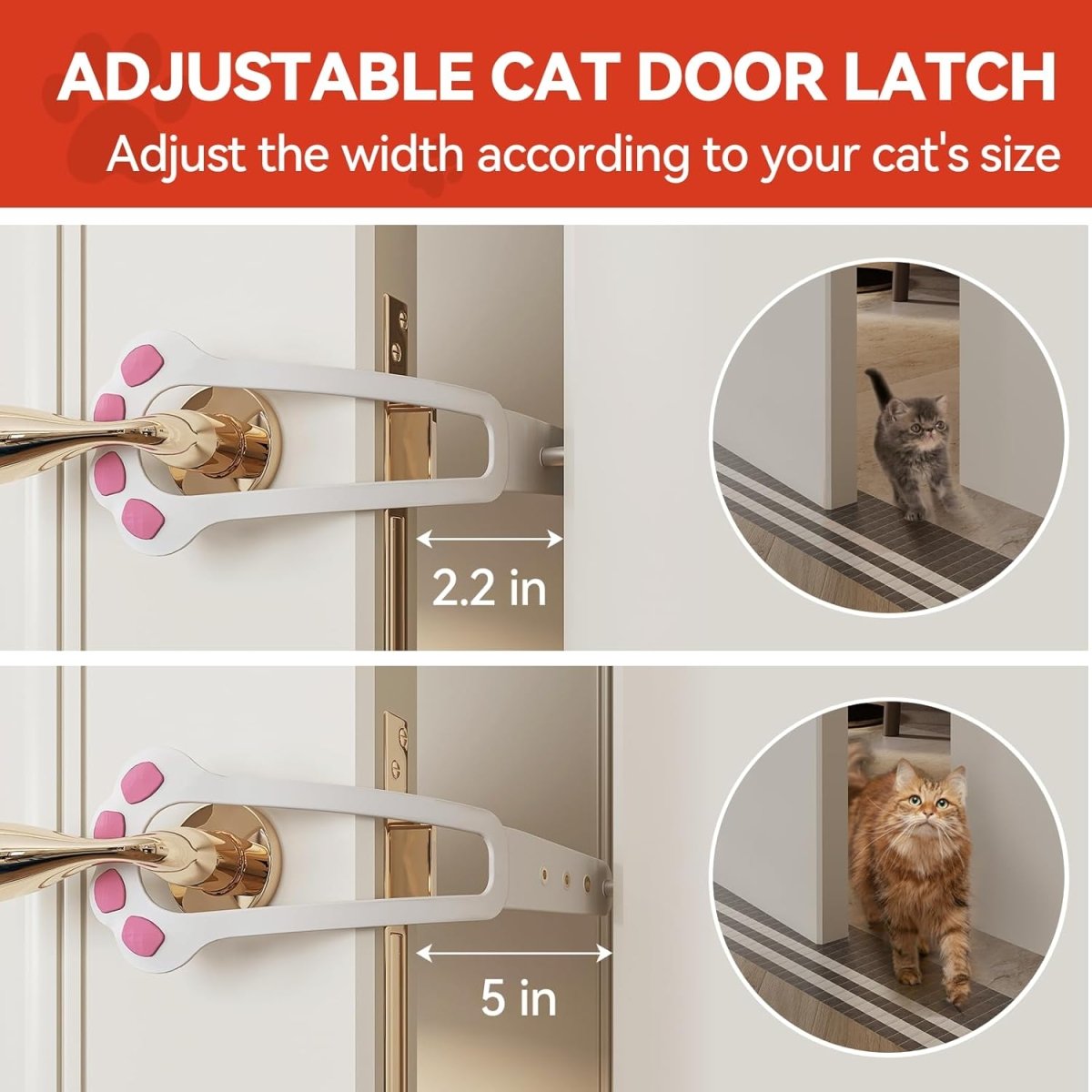 Adjustable No - Tool Cat Door Holder Lets Cats In and Keeps Dogs Out of Litter and Food Areas - YourCatNeeds