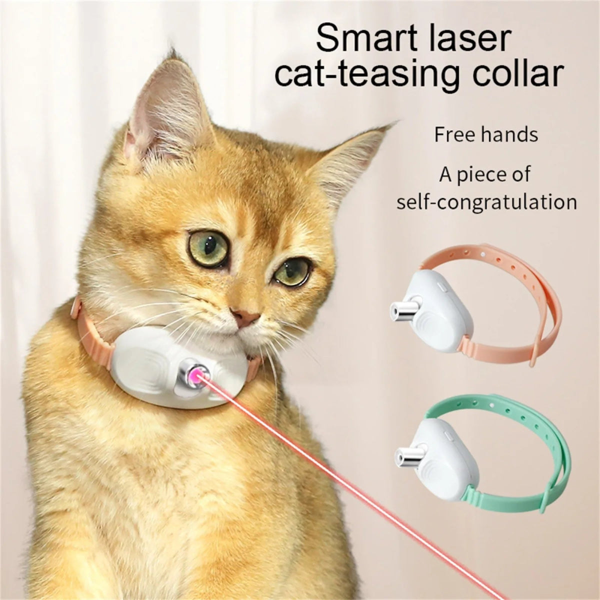 Laser Cat Toy Collar with LED Light – Rechargeable, Wearable, and Interactive Fun for Indoor Cats - YourCatNeeds