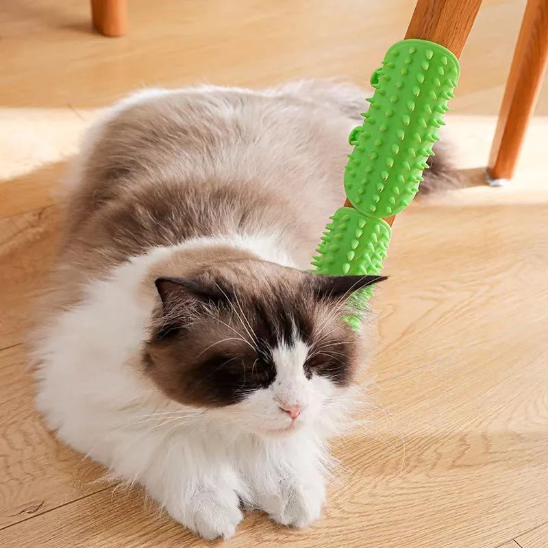 Self - Cleaning Wall - Mounted Cat Grooming Brush – Hair Removal & Massage Comb - YourCatNeeds