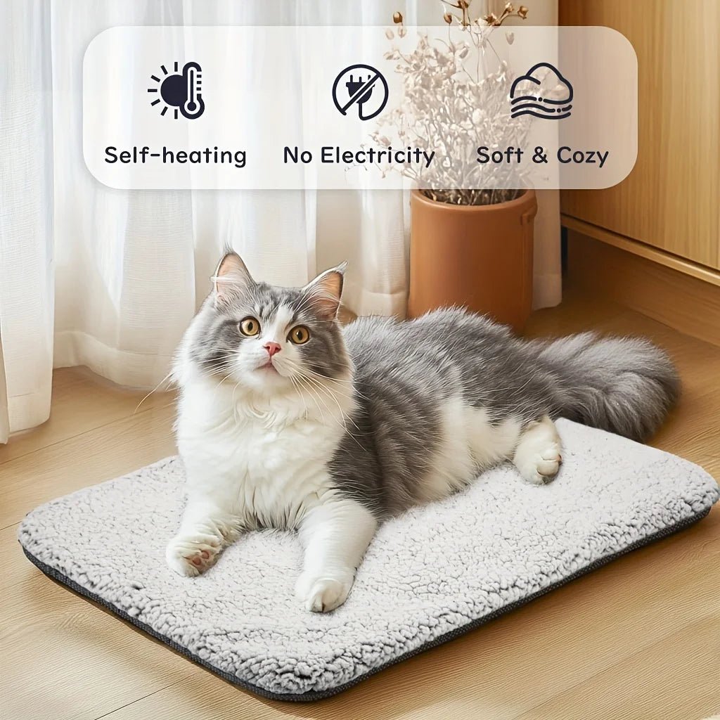 Self Warming Cat Bed Self Heating Cat Mat. Extra Warm Thermal Pet Pad with Removable Cover - YourCatNeeds