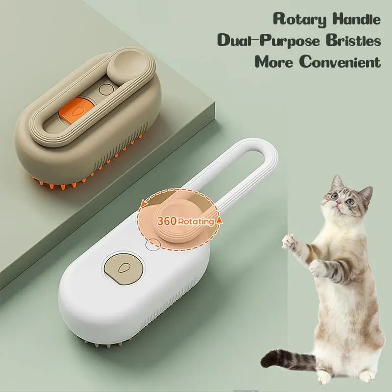 Spray & Groom Brush V2. 3 in 1 Cat Brush with One-Button Ease - YourCatNeeds