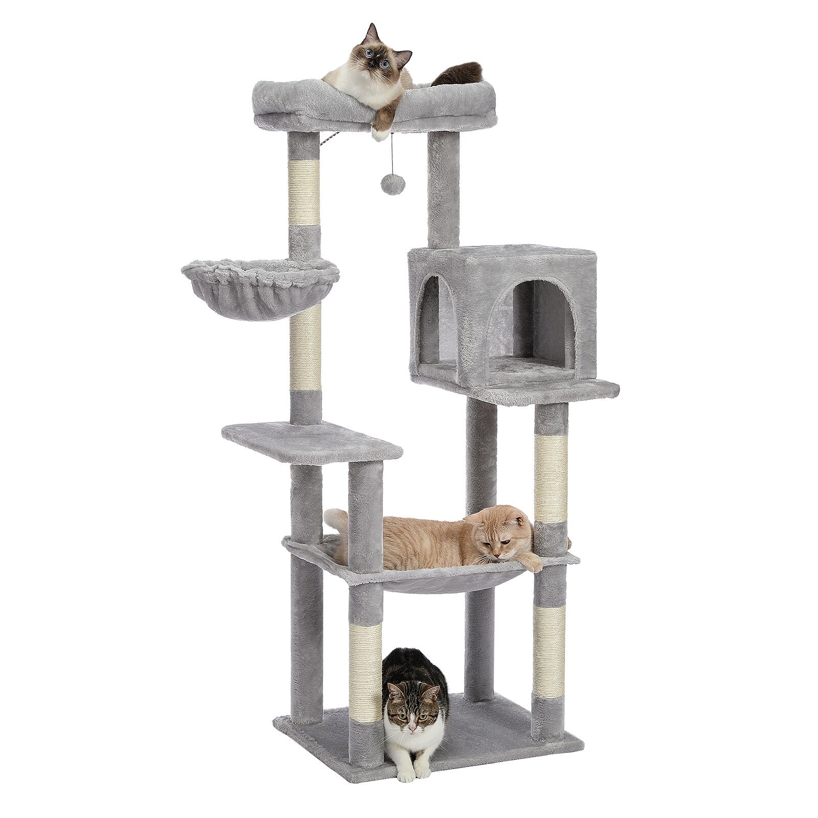 Cat Climbing Tree Toy with Ladder with Wood Scratching Post - YourCatNeeds