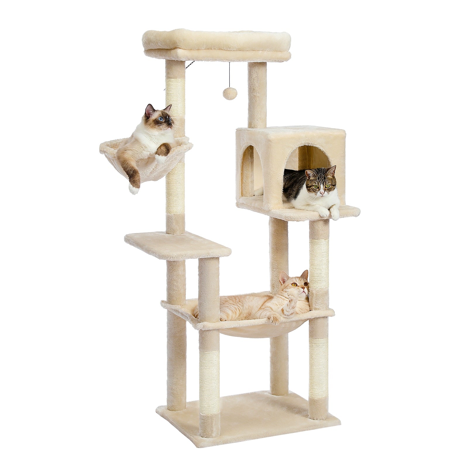 Cat Climbing Tree Toy with Ladder with Wood Scratching Post - YourCatNeeds