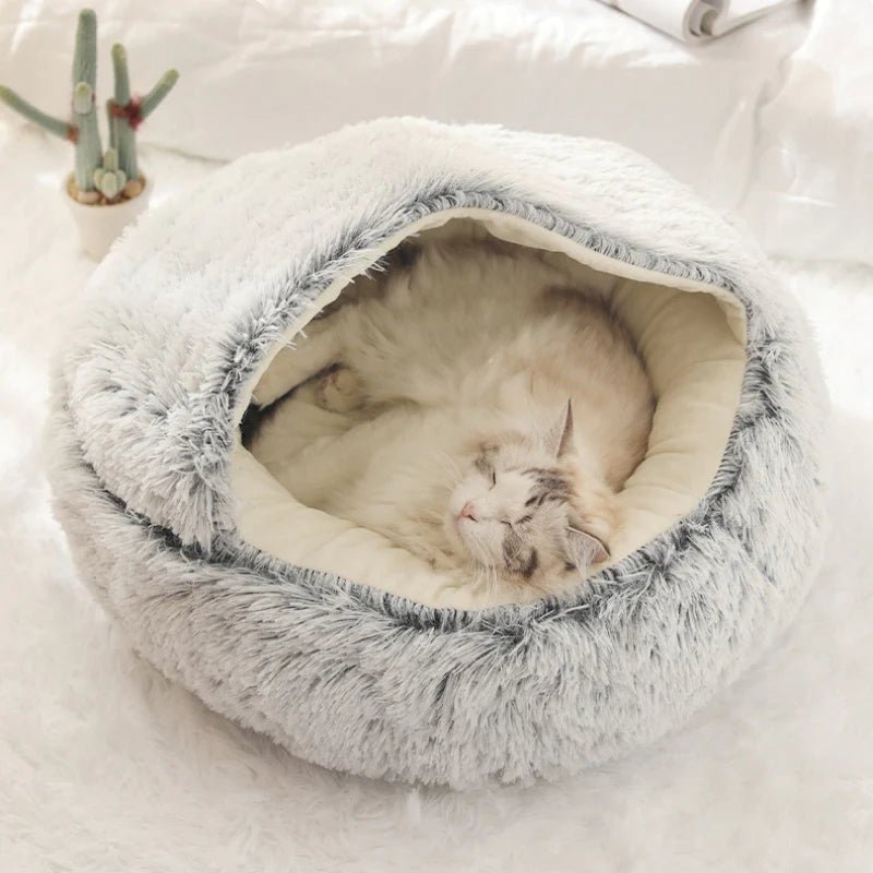 Fluffy CozyCave Cat Bed - YourCatNeeds