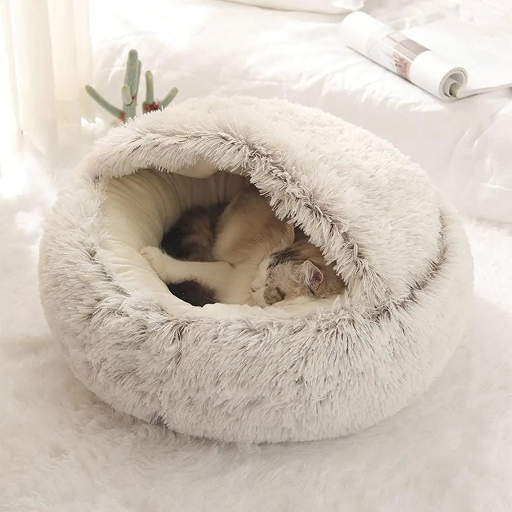 Fluffy CozyCave Cat Bed - YourCatNeeds
