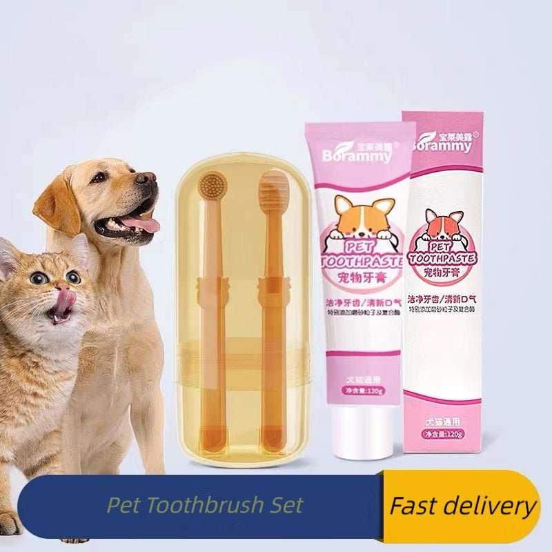 Pet Dog Toothbrush Brush Silicone Soft Toothbrush Oral Care Puppy Toothbrush Toothpaste Pet Kit Teeth Cleaning Cat Care Supplies - YourCatNeeds