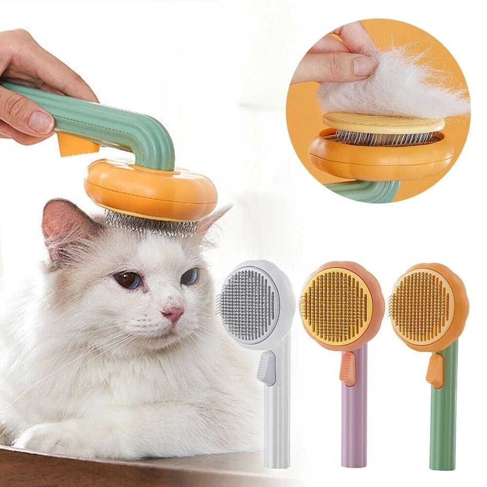 Self-Cleaning Pumpkin Cat Brush - YourCatNeeds