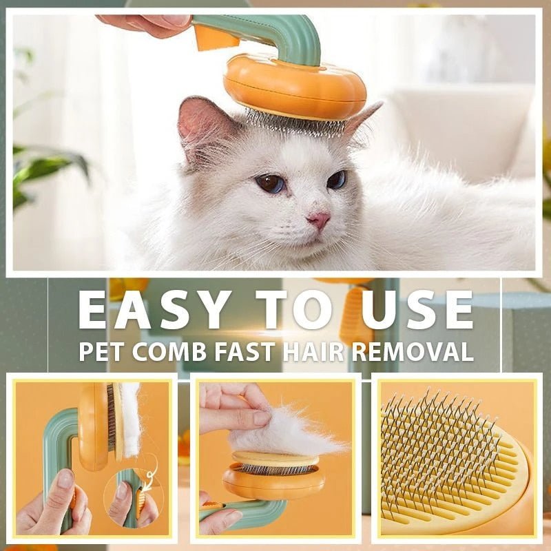 Self-Cleaning Pumpkin Cat Brush - YourCatNeeds